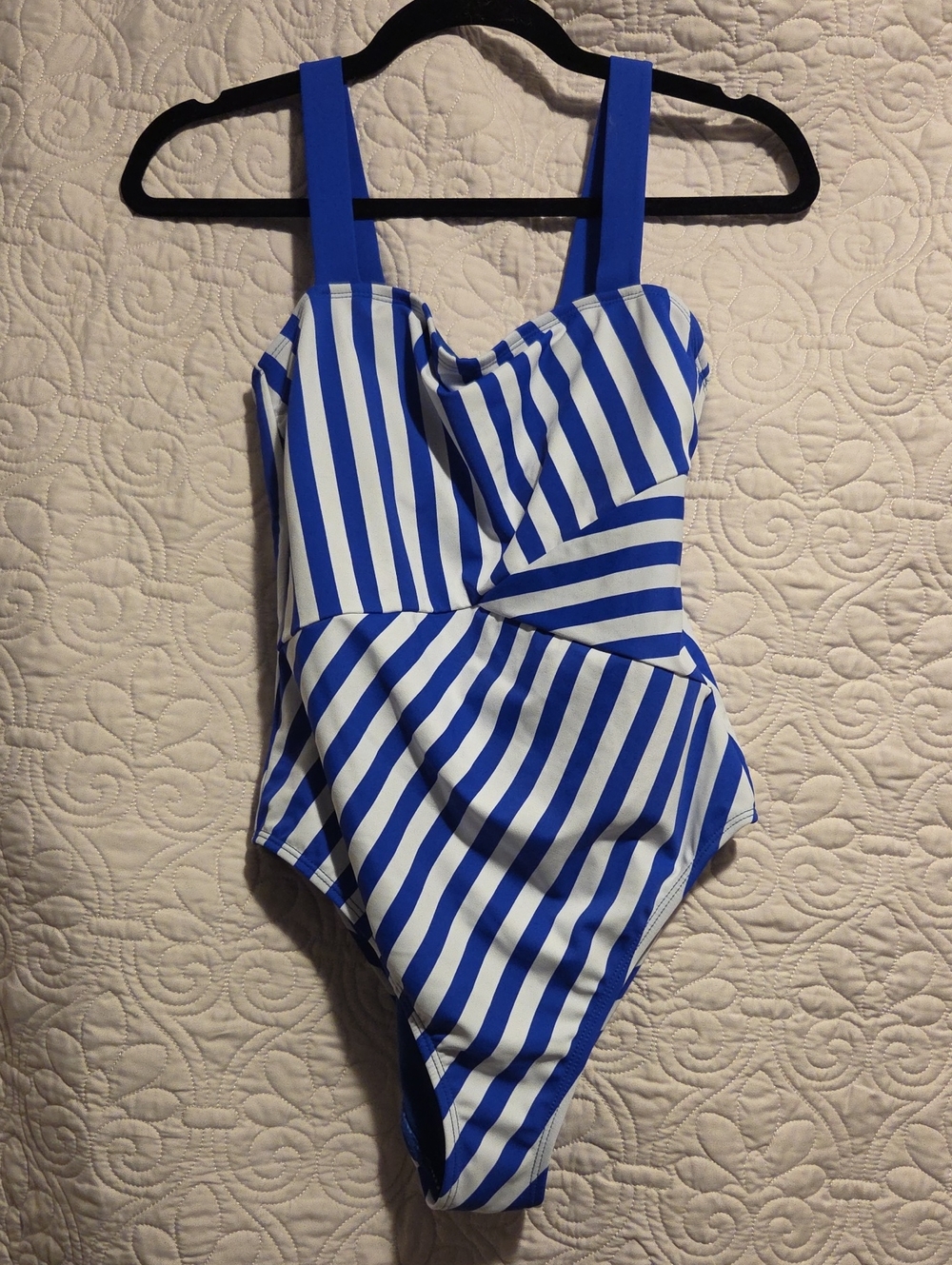 SO Blue & White Striped One-Piece Swimsuit